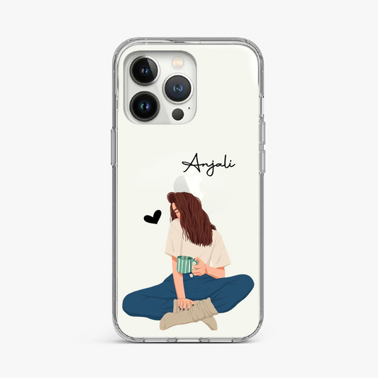 Coffee Lover Clear Case with Customized Name