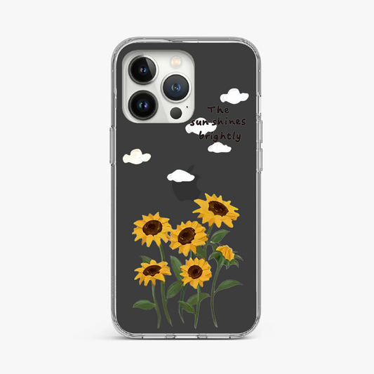 Inspirational Sunflowers and Clouds Clear Case