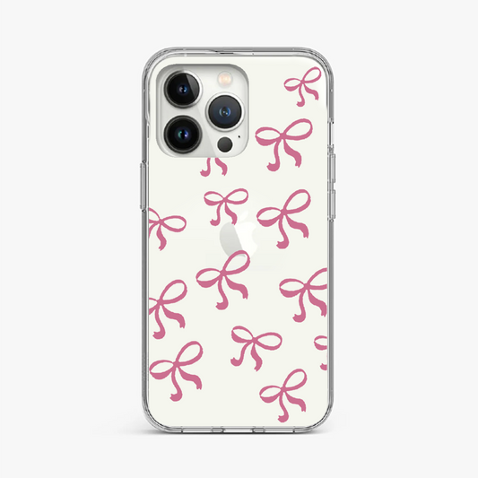 Pink Bow Pattern Clear Case