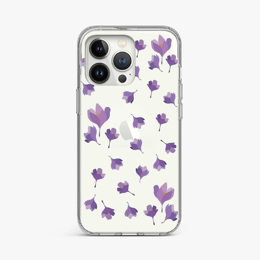 Purple Crocus Flower Clear Case