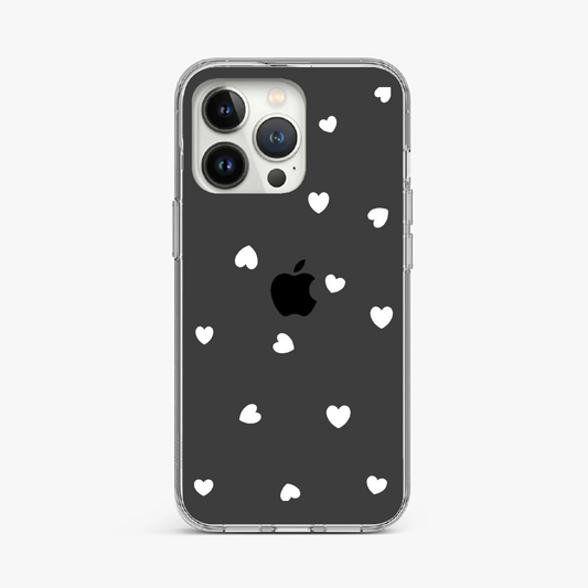 Aesthetic White Heart Clear Case
