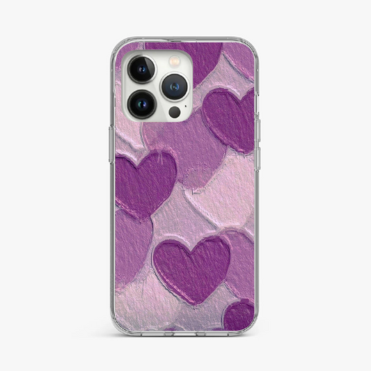 Lilac and Pink Heart Pattern Phone Case