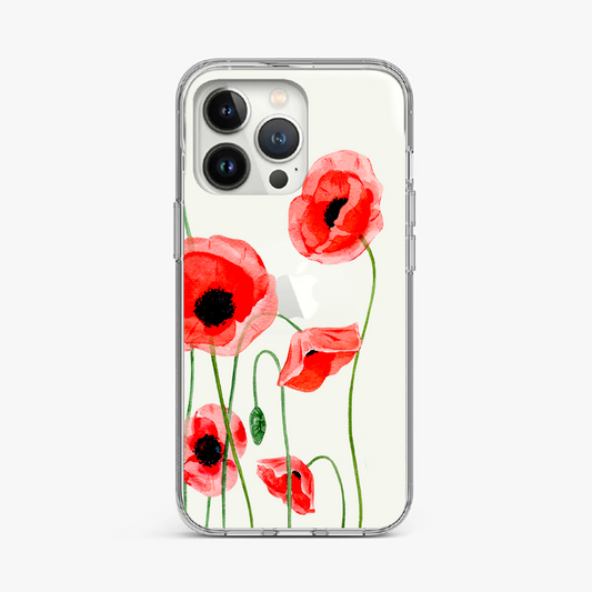 Floral Poppy Clear Case