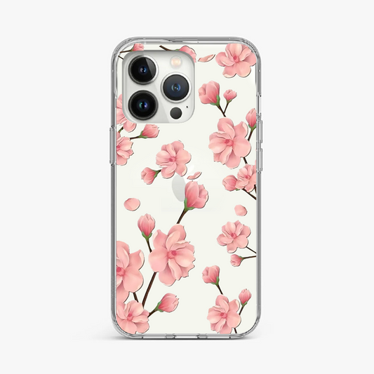 Pink Cherry Blossom Floral Clear Case