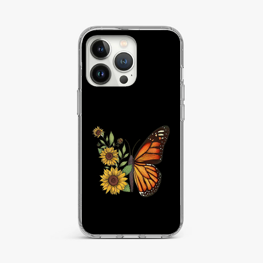 Floral Monarch Butterfly Clear Case