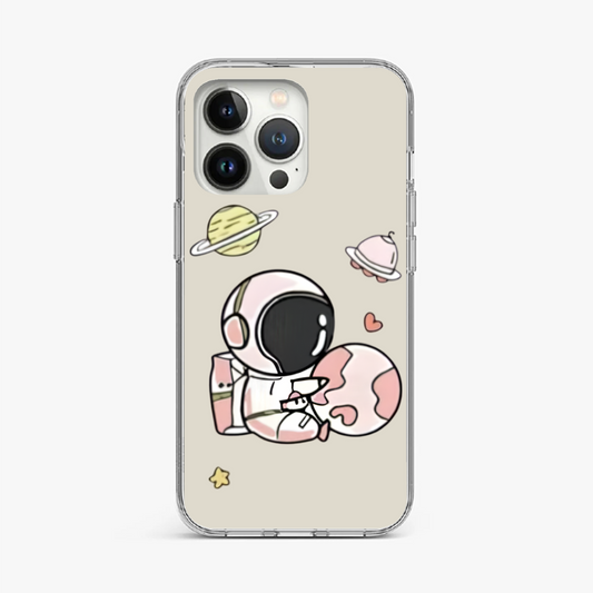 Cute Pink Astronaut and Planets Phone Case