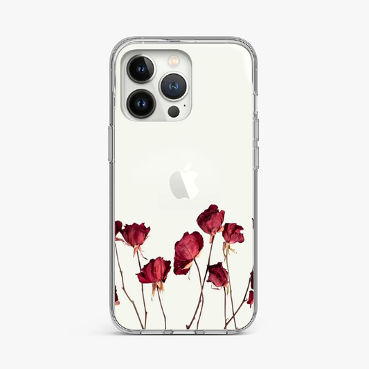 Dried Red Roses Clear Case