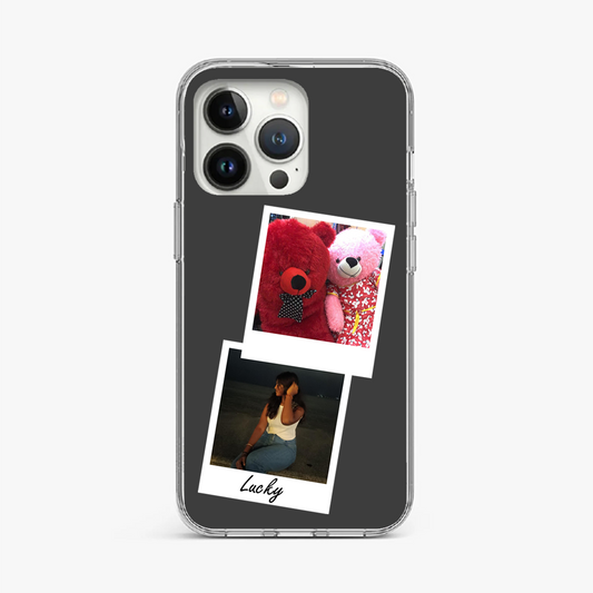Customized Dual Polaroid Photo Clear Case