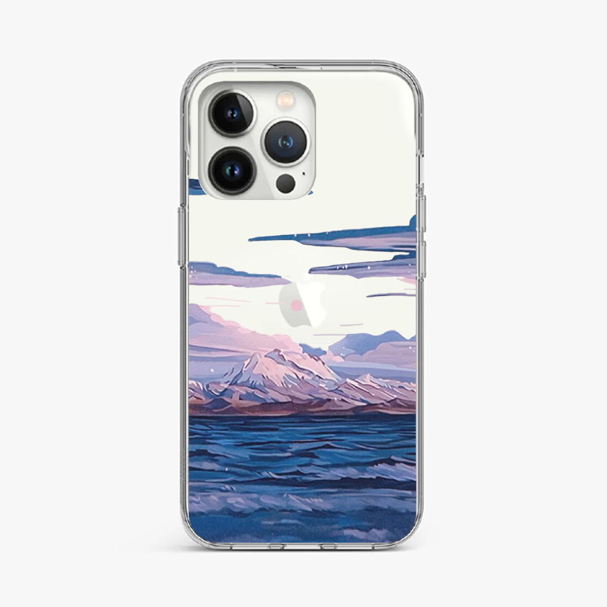 Purple and Blue Mountain View Clear Case