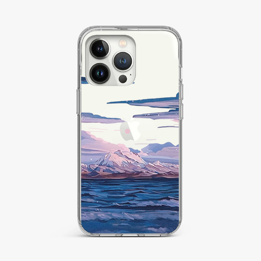 Purple and Blue Mountain View Clear Case