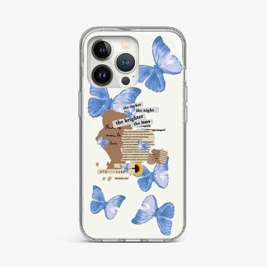 Blue Butterfly Aesthetic Clear Case