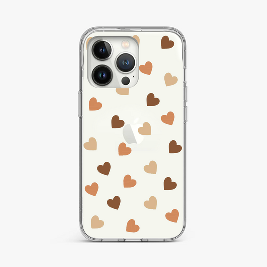 Multicolored Heart Pattern Clear Case