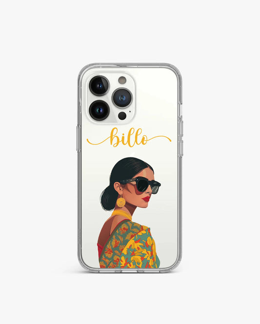 Asian Girl Clear Case with Customized Name