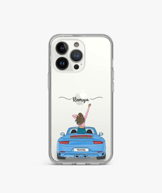 Gearhead Girl Clear Case with Customized Name