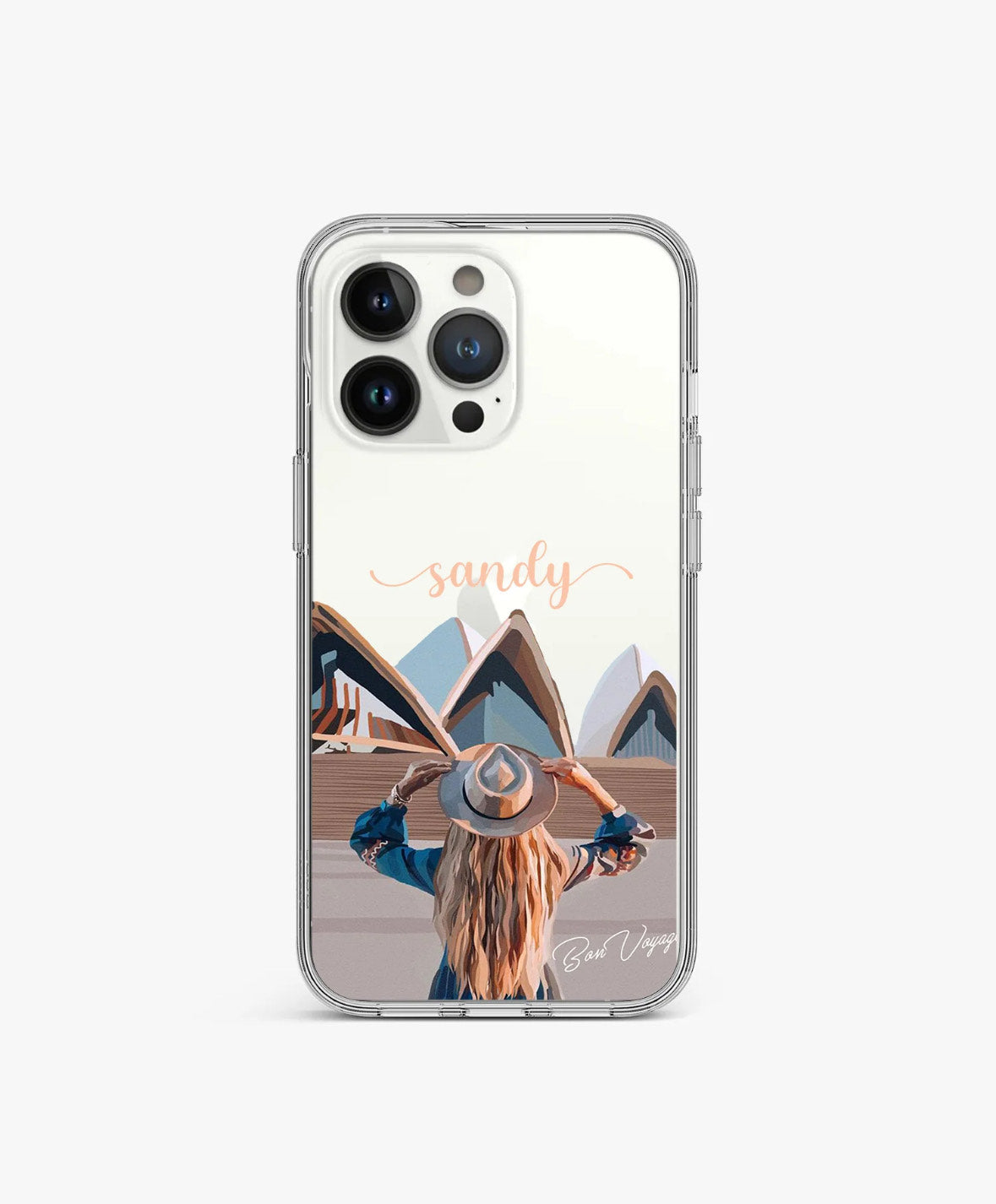 Bon Voyage Girl Clear Case with Customized Name