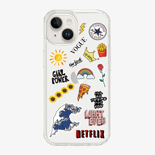 Trendy Sticker Collage Clear Case