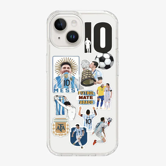 Custom Messi Sticker Design Clear Case